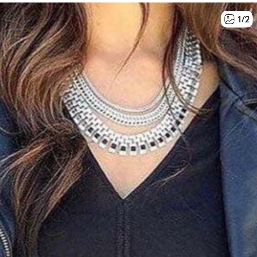 Stella & Dot Silver Electra Statement Multi-Stran… - image 2